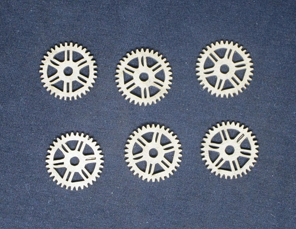 Chipboard Cogs Small Double Sprocket Set of 6