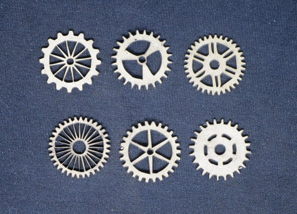 Chipboard Cogs Assortment of 6 Small