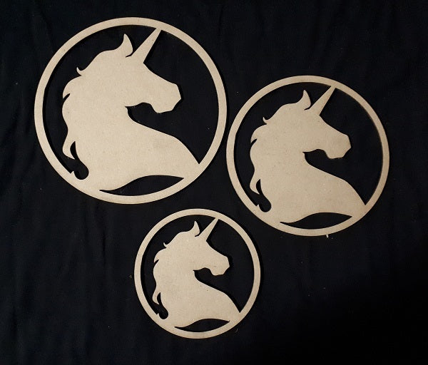 Chipboard Circle Unicorns