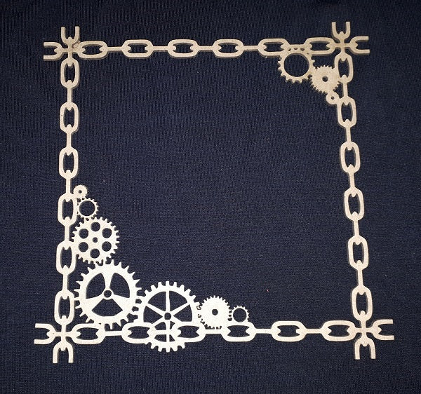 Chipboard Chain Frame with Cogs