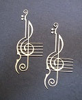 Chipboard Violin and Treble Clef Music