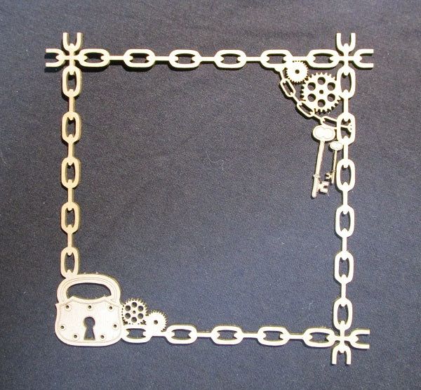Chipboard Chain Frame and Lock and Key