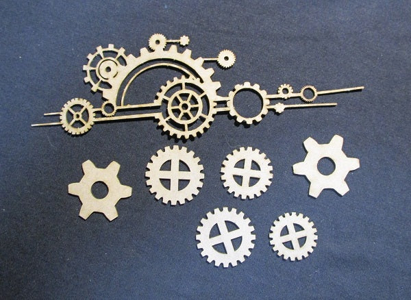 Chipboard Cog Cluster and Cogs