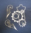 Chipboard Mannequin with Cogs and Deco Flourish
