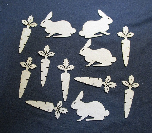 Chipboard Rabbits and Carrots