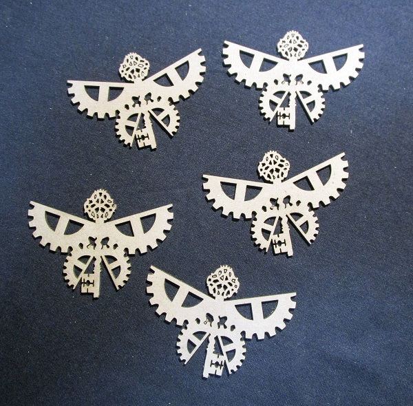 Chipboard Butterflies with Cogs.