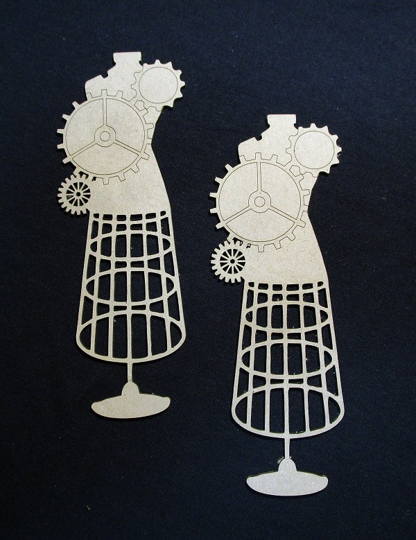 Chipboard Dress Form and Cogs