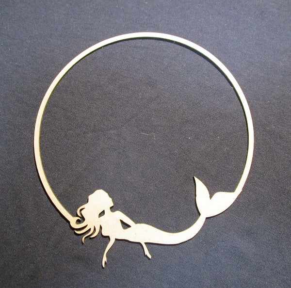 Chipboard Circle Mermaid Swimming Small