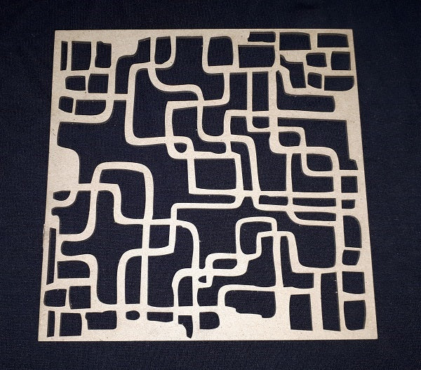 Chipboard Square with Squiggle Lines