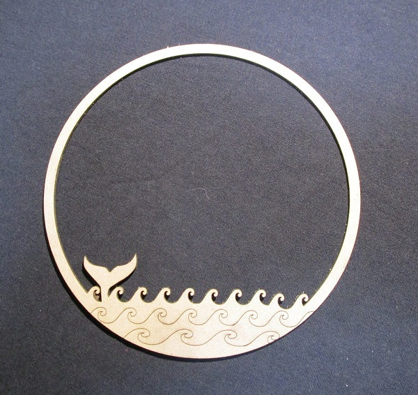 Chipboard Circle with Whale Tale