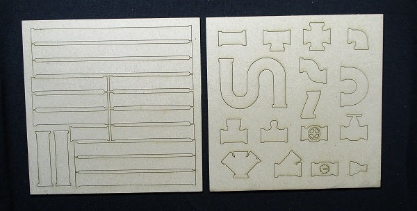 Chipboard Pipe and Pipe Connectors Small