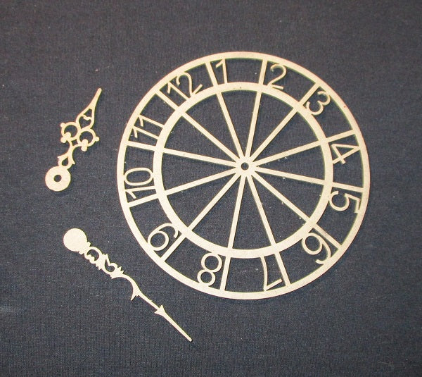 Chipboard Clock Face and Hands