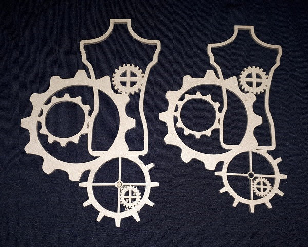 Chipboard Mannequins with Cogs Large and Small