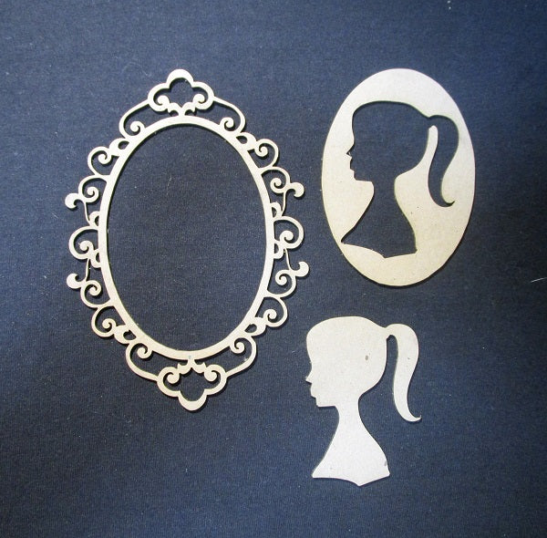 Chipboard Frame Cameo Frame Girl Large