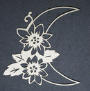 Chipboard Moon with Flowers