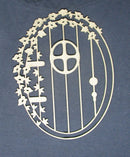 Chipboard Fairy or Garden Door with Flowers Large