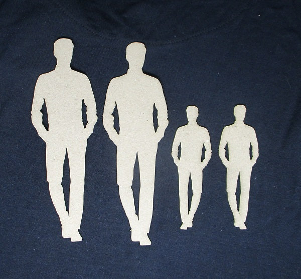 Chipboard Men Standing Large and Small (4 Pieces)