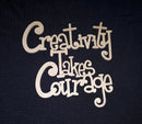 Chipboard Word Creativity take Courage