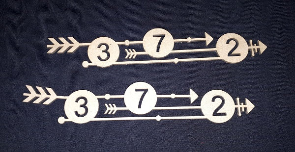 Chipboard Word Arrows with Numbers