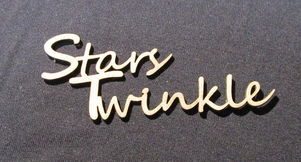 Chipboard Word Stars Twinkle