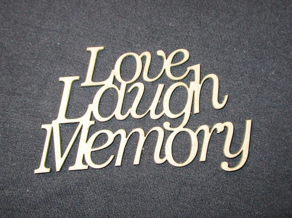 Chipboard Word Love Laugh Memory