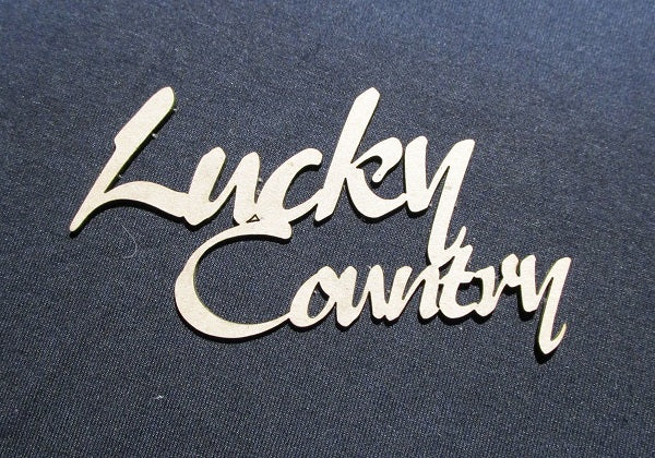 Chipboard Word Lucky Country