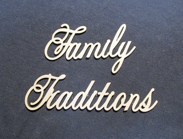 Chipboard Word Family Traditions