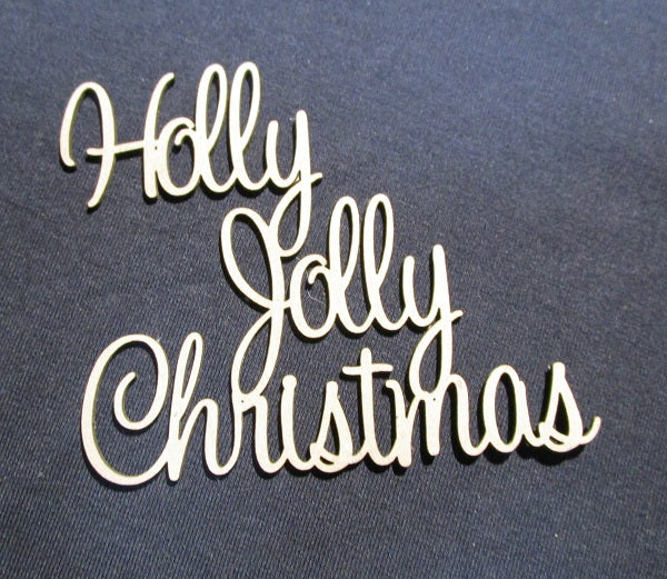 Chipboard Word Holly Jolly Christmas