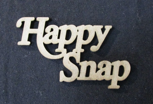 Chipboard Word Happy Snap