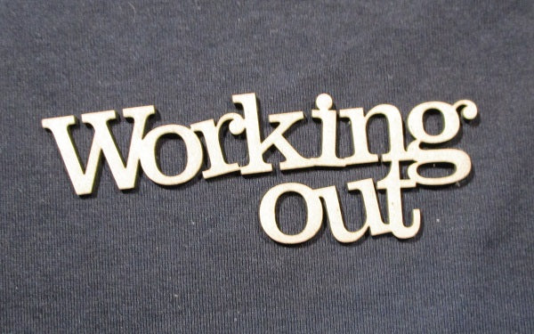 Chipboard Word Gym Working Out