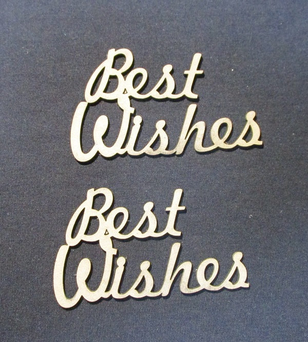 Chipboard Word Best Wishes