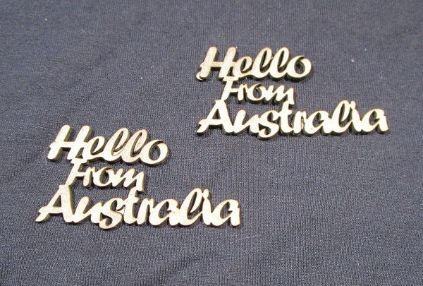 Chipboard Word Hello From Australia