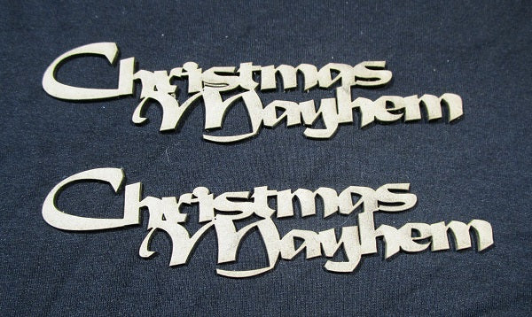 Chipboard Word Christmas Mayhem Pack of 2