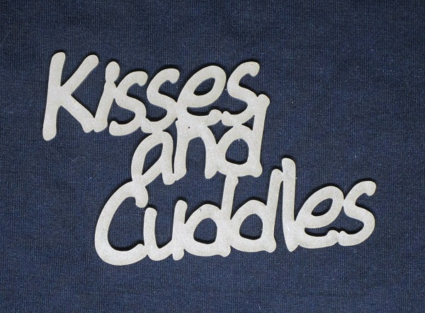 Chipboard Word Kisses and Cuddles