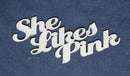 Chipboard Word She Likes Pink