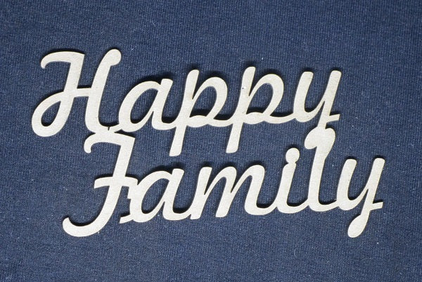 Chipboard Word Happy Family