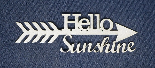 Chipboard Word Hello Sunshine (with Arrow)