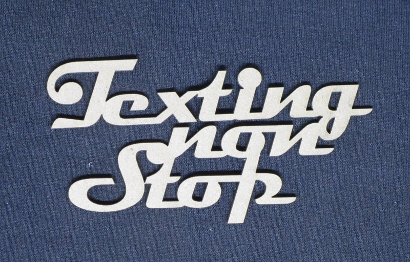 Chipboard Word Texting Non Stop