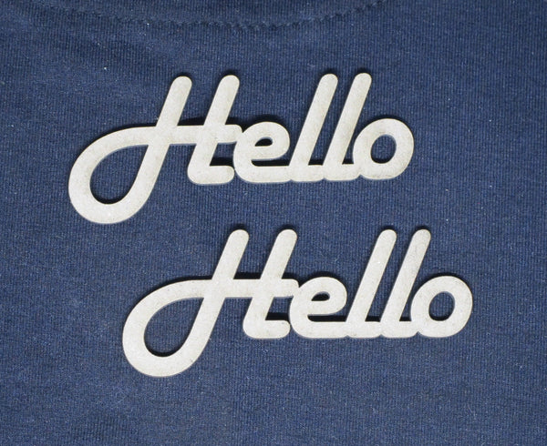 Chipboard Word Hello Set of 2