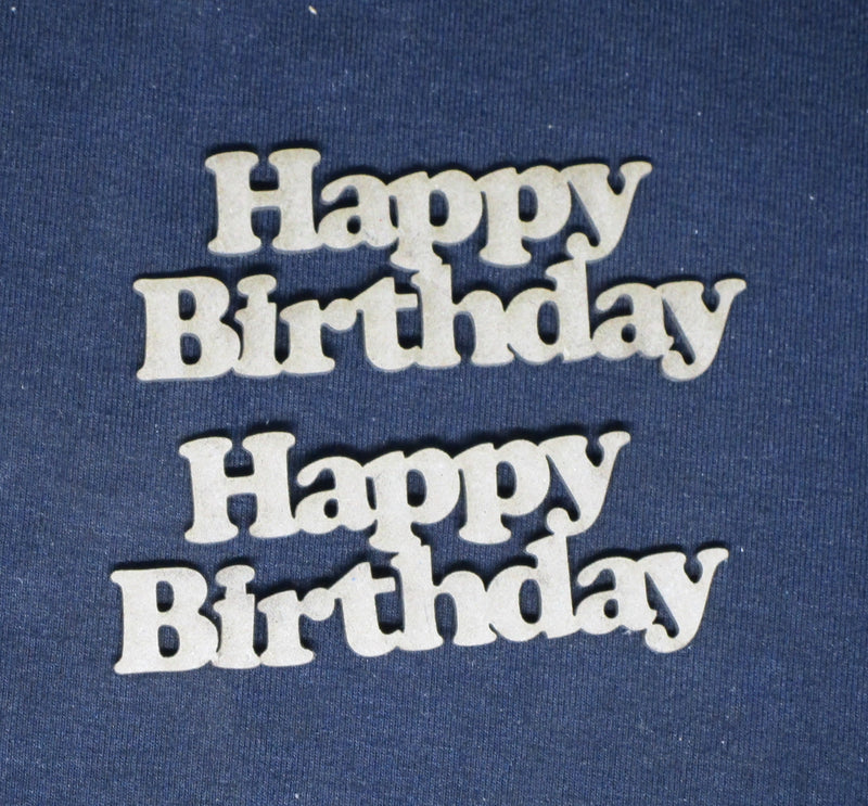 Chipboard Word Happy Birthday Set of 2