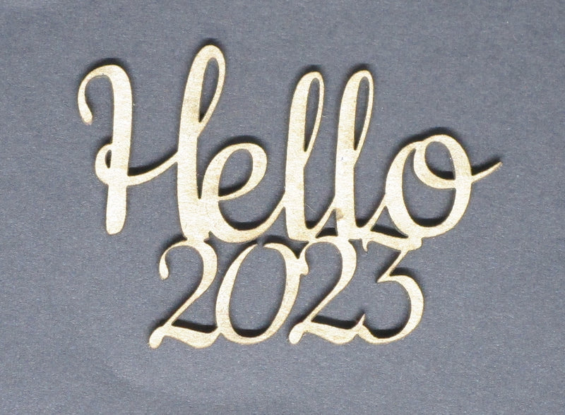 Chipboard Word Hello 2023