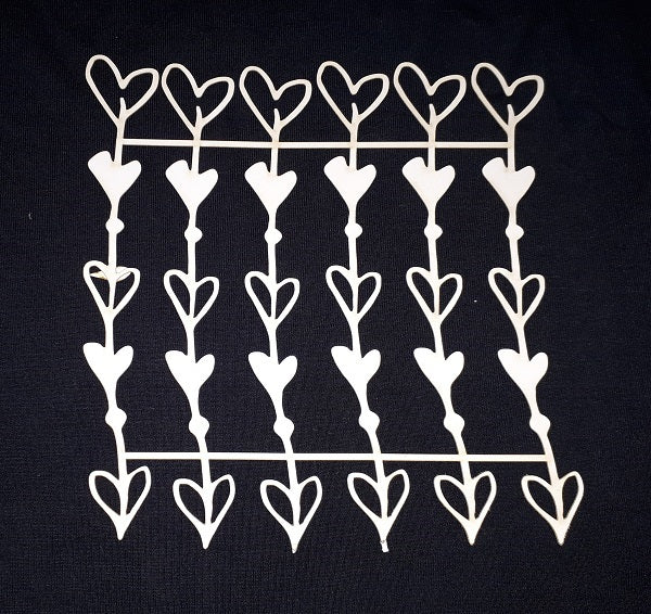 White Cardstock Heart Stems