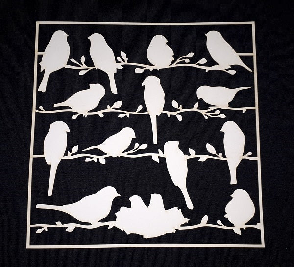 White Cardstock Birds on a Branch