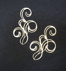 White Mixed Media Cardstock Double Swirl Flourishes