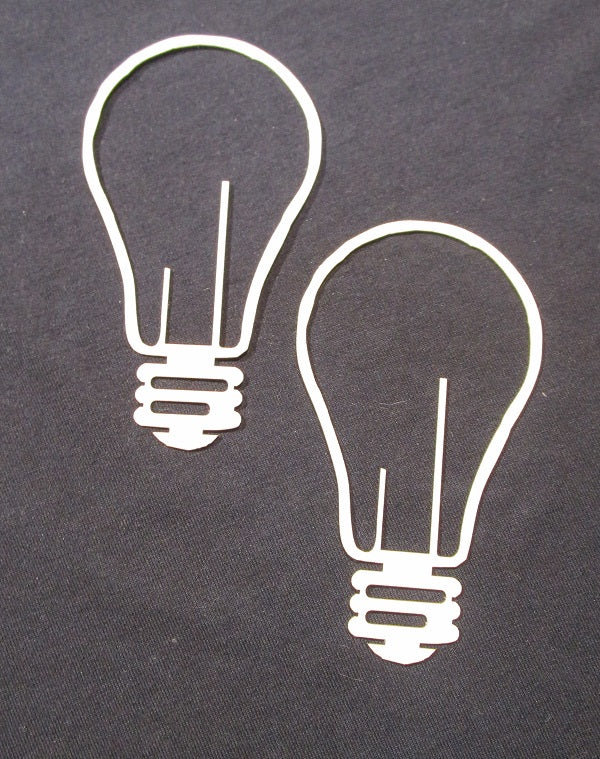 White Mixed Media Cardstock Light Bulbs