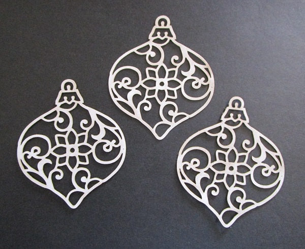 White Mixed Media Cardstock Baubles Swirls Medium (Pack of 3)