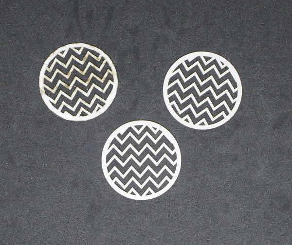 White Mixed Media Cardstock Circle Zig Zag Small