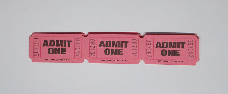 Paper Tickets Admit One Light Pink