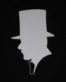 White Cardstock Man with Top Hat Steam Punk Medium